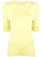 Barrie Roll-cuff Knitted Pullover - Yellow