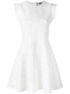 Msgm Ruffle Sleeve Dress, Women's, Size: 42, White, Polyester/viscose/spandex/elastane