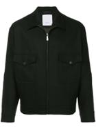 Ports V Cutaway Collar Bomber Jacket - Black