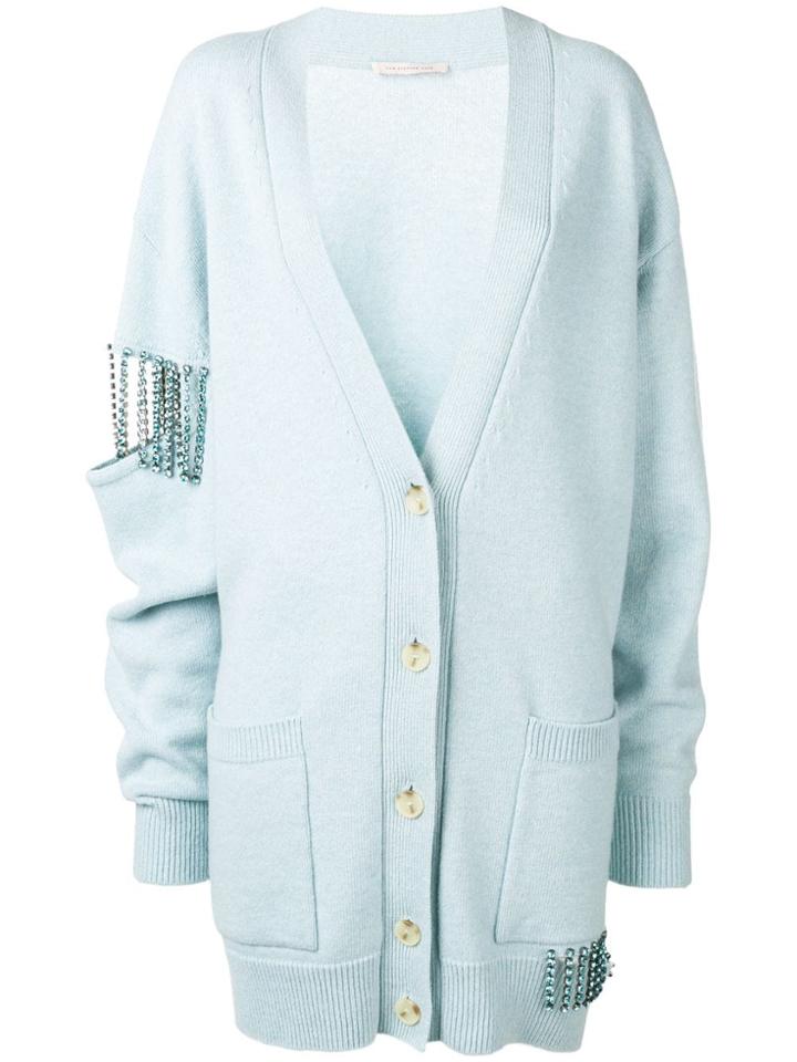 Christopher Kane Crystal Cupchain Cardigan - Blue