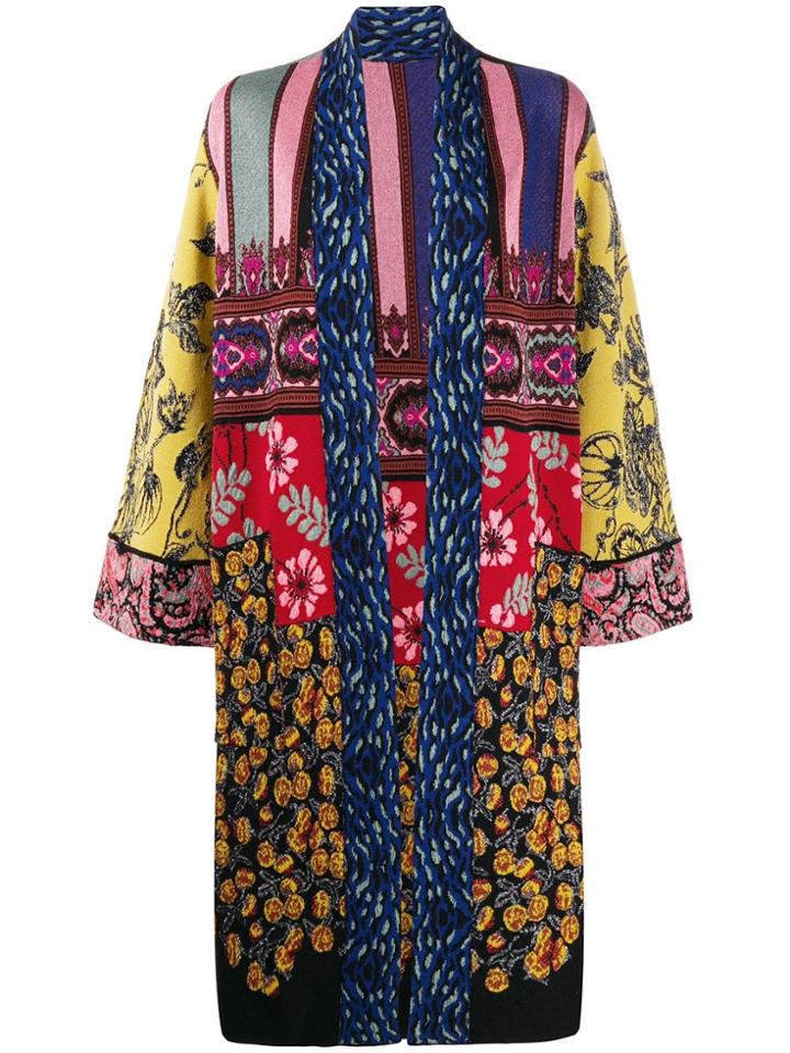 Etro Patchwork Cardi-coat - Blue