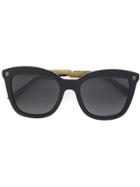Gucci Eyewear Engraved Gold-tone Sunglasses - Black