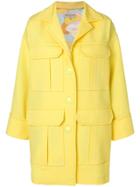 Emilio Pucci Textured Patch Pocket Coat - Yellow & Orange