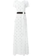 No21 Embellished Long Dress, Women's, Size: 42, White, Acetate/silk