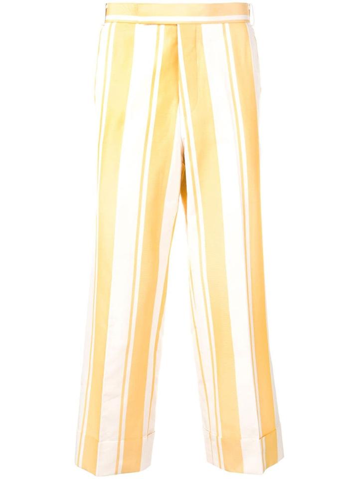 Thom Browne Wide Repp Stripe Trouser - Yellow