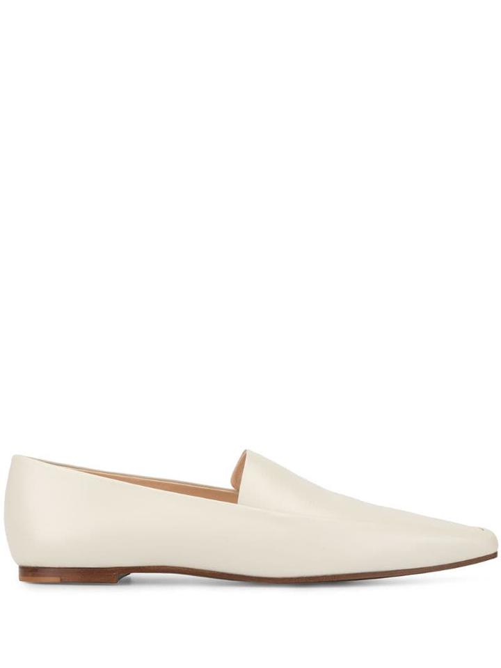 The Row Flat Minimal Loafers - White