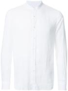Venroy Band Collar Shirt, Men's, Size: Large, White, Linen/flax