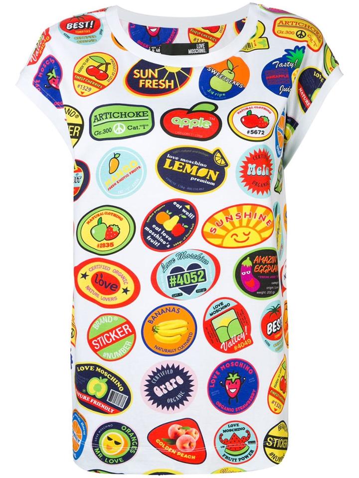 Love Moschino Sticker Print T-shirt - White