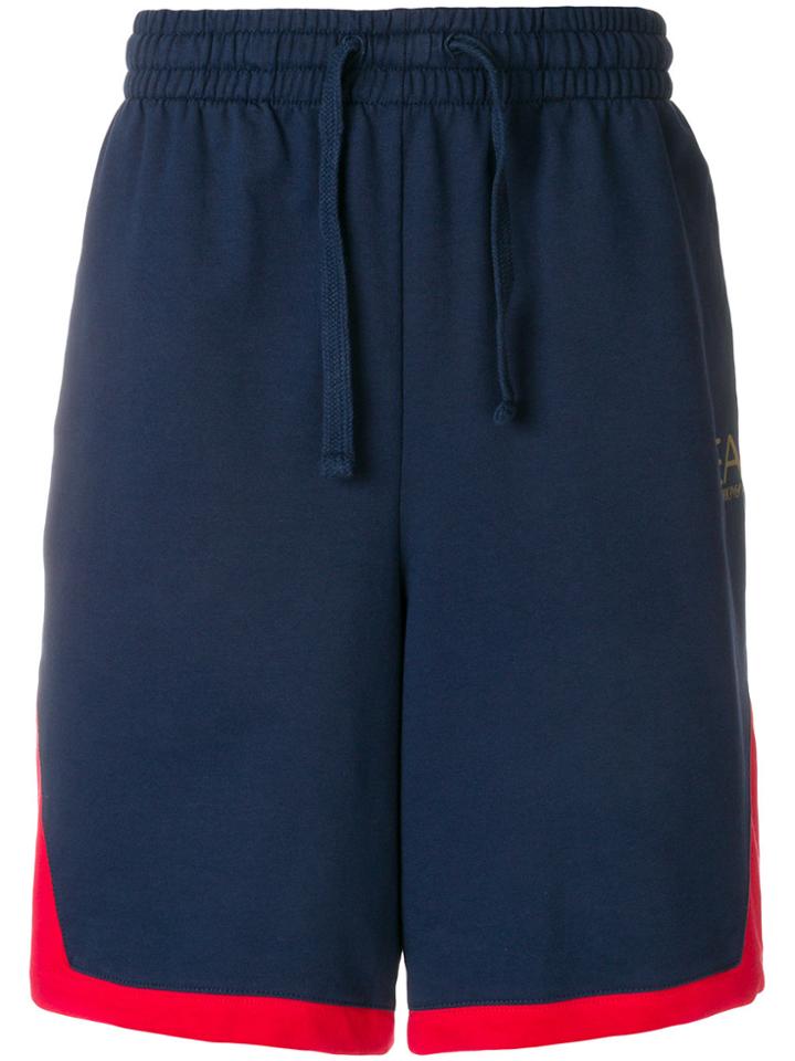 Ea7 Emporio Armani Contrast Side Panel Shorts - Blue