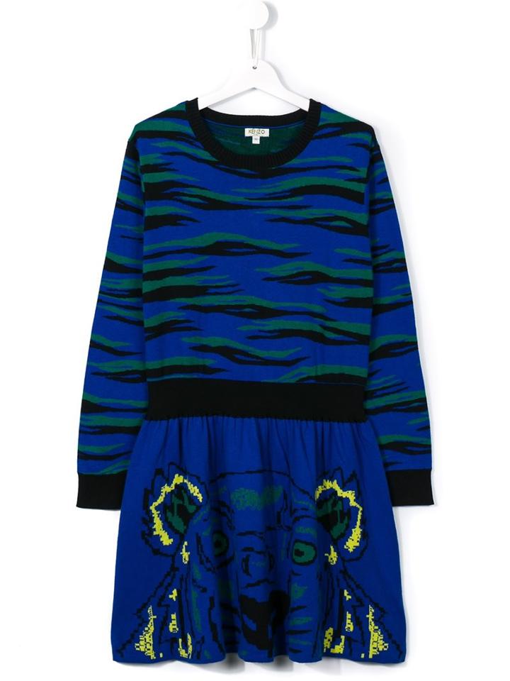 Kenzo Kids 'tiger' Dress, Girl's, Size: 14 Yrs, Blue