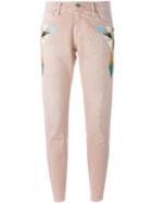 Sandrine Rose Embroidered Detail Jeans, Women's, Size: 26, Pink/purple, Cotton