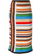 No21 Striped Knit Skirt, Women's, Size: 40, Cotton/acetate/polyamide/polyester