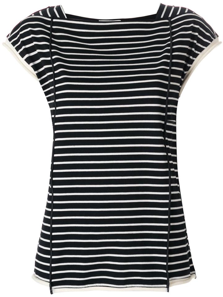 3.1 Phillip Lim Striped Side-tie T-shirt - Black