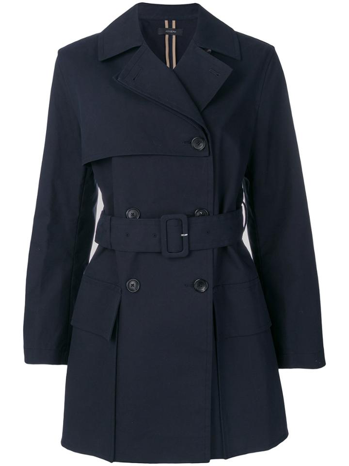 Joseph Double Breasted Short Trench Coat - Blue