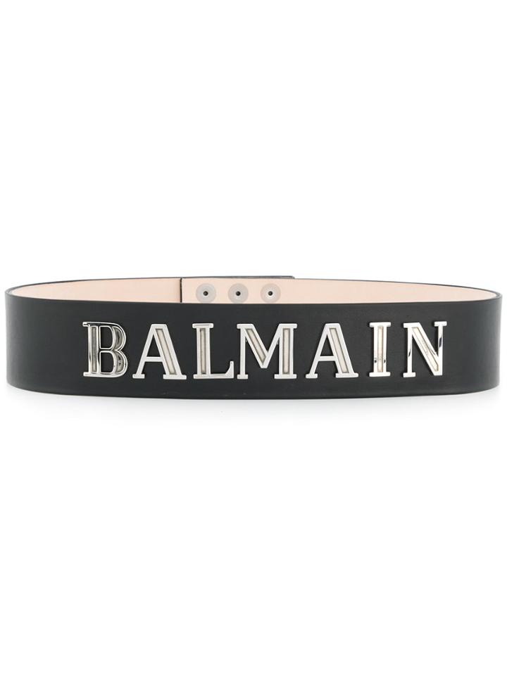 Balmain Logo Plaque Belt - Black