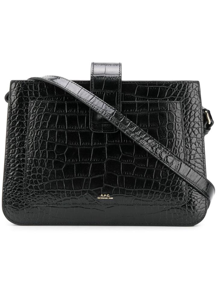 A.p.c. Albana Crocodile Embossed Bag - Black