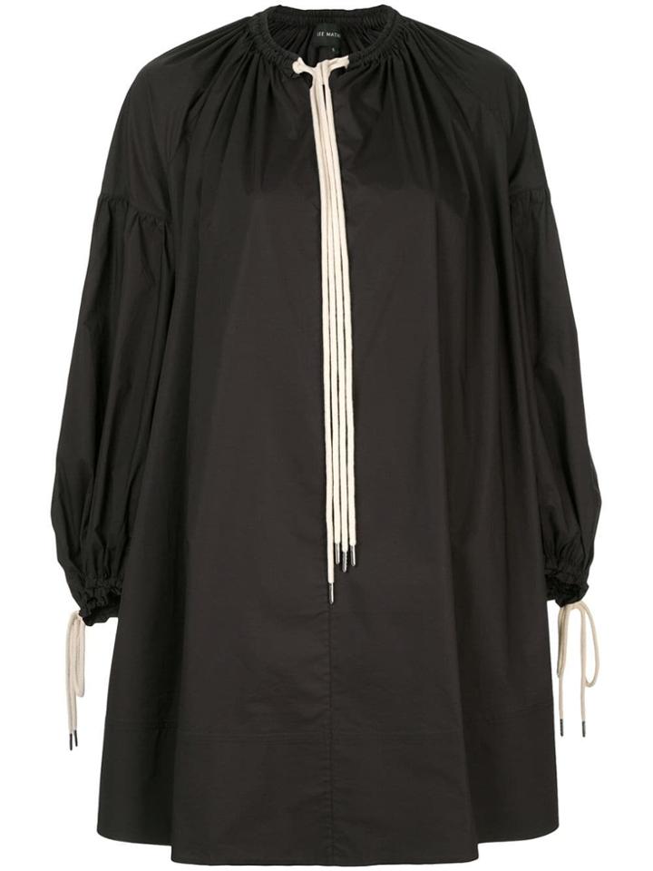 Lee Mathews Elsie Balloon Sleeve Tunic Dress - Black