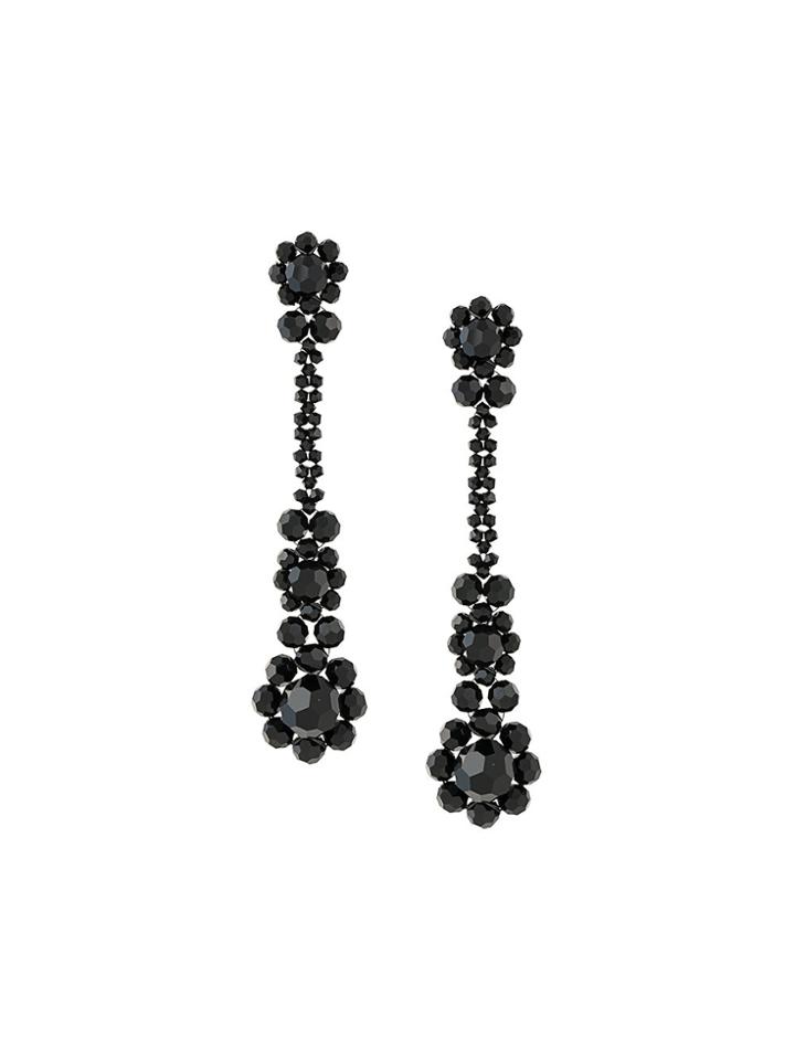 Simone Rocha Long Stoned Earrings - Black