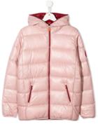 Save The Duck Kids Teen Padded Zip-up Jacket - Pink