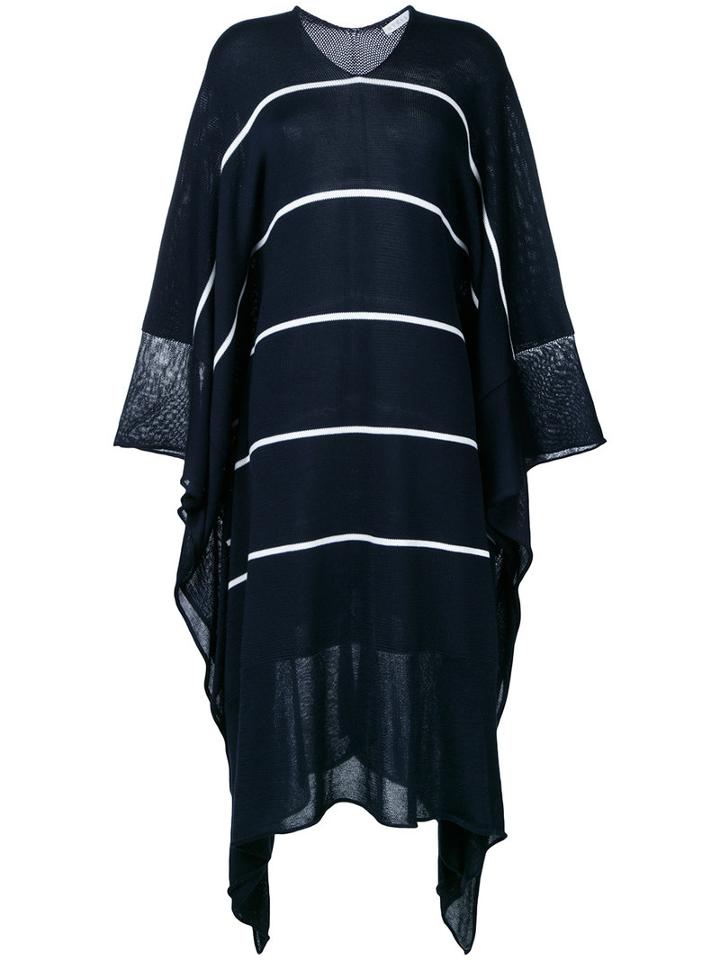 Stella Mccartney - Knitted Drape Dress - Women - Cotton - 40, Blue, Cotton