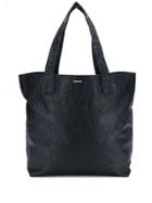 Cabane De Zucca Crinkled Shoulder Logo Bag - Black