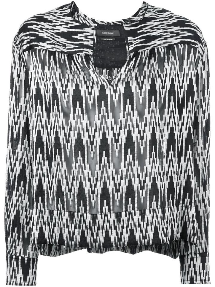 Isabel Marant 'gaomi' Blouse, Women's, Size: 42, Black, Silk/polyester/viscose