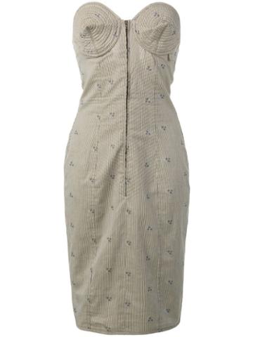 Jean Paul Gaultier Pre-owned 1985 Striped Bustier Dress - Brown