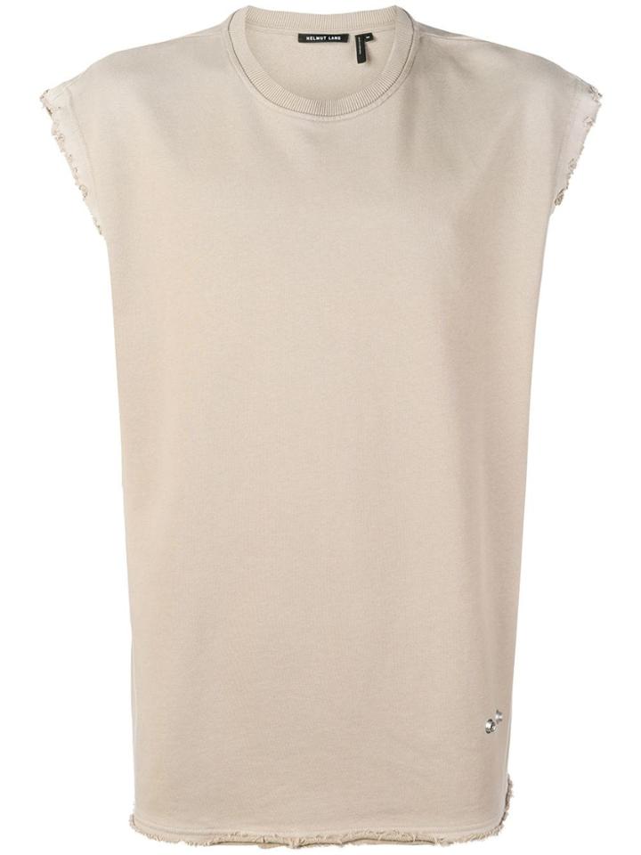 Helmut Lang Raw Edge Sleeveless Sweatshirt - Nude & Neutrals