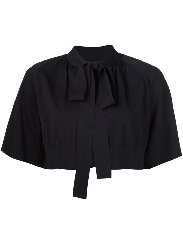 Paule Ka Tie Detail Knit Bolero, Women's, Size: Large, Black, Viscose/polyamide