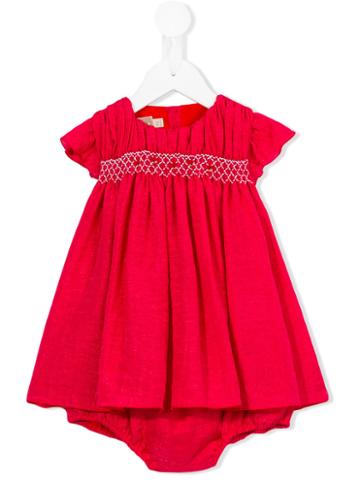 La Stupenderia - Rose Embroidered Dress - Kids - Cotton/polyamide/viscose - 12 Mth, Pink/purple