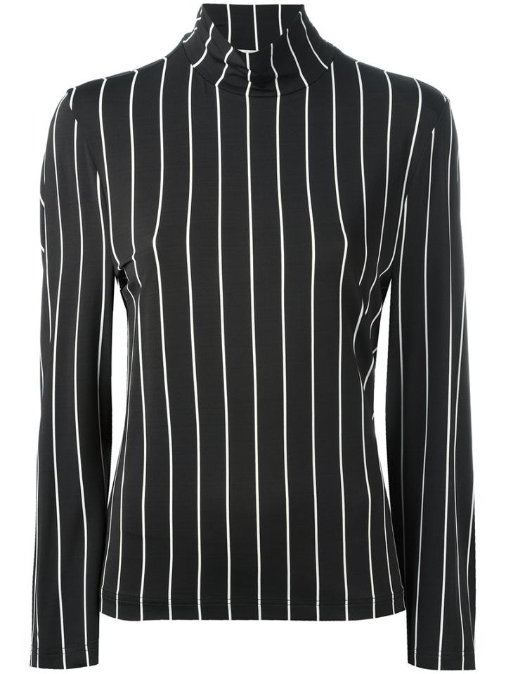 Balenciaga Roll Neck Striped Top, Women's, Size: 38, Black, Spandex/elastane/viscose