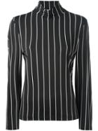 Balenciaga Roll Neck Striped Top, Women's, Size: 38, Black, Spandex/elastane/viscose