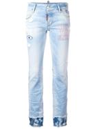 Dsquared2 Flare Embroidered Jeans - Blue