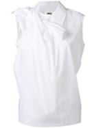 Mm6 Maison Margiela Drape Front Bow Tank, Women's, Size: 40, White, Cotton