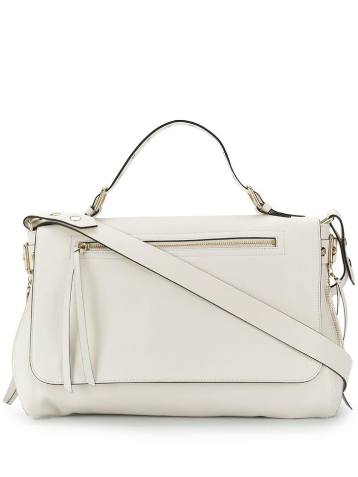 Red Valentino Red(v) Bikered Top Handle Tote - White