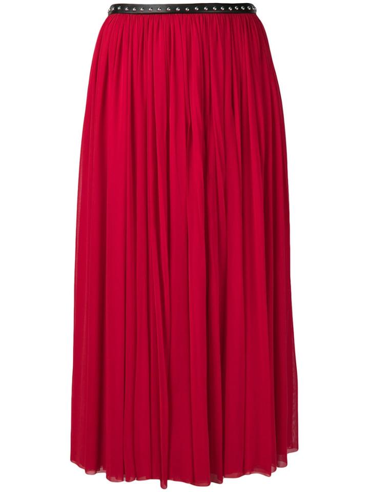 Alexander Mcqueen Pleated Midi Skirt - Red