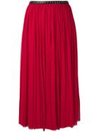 Alexander Mcqueen Pleated Midi Skirt - Red