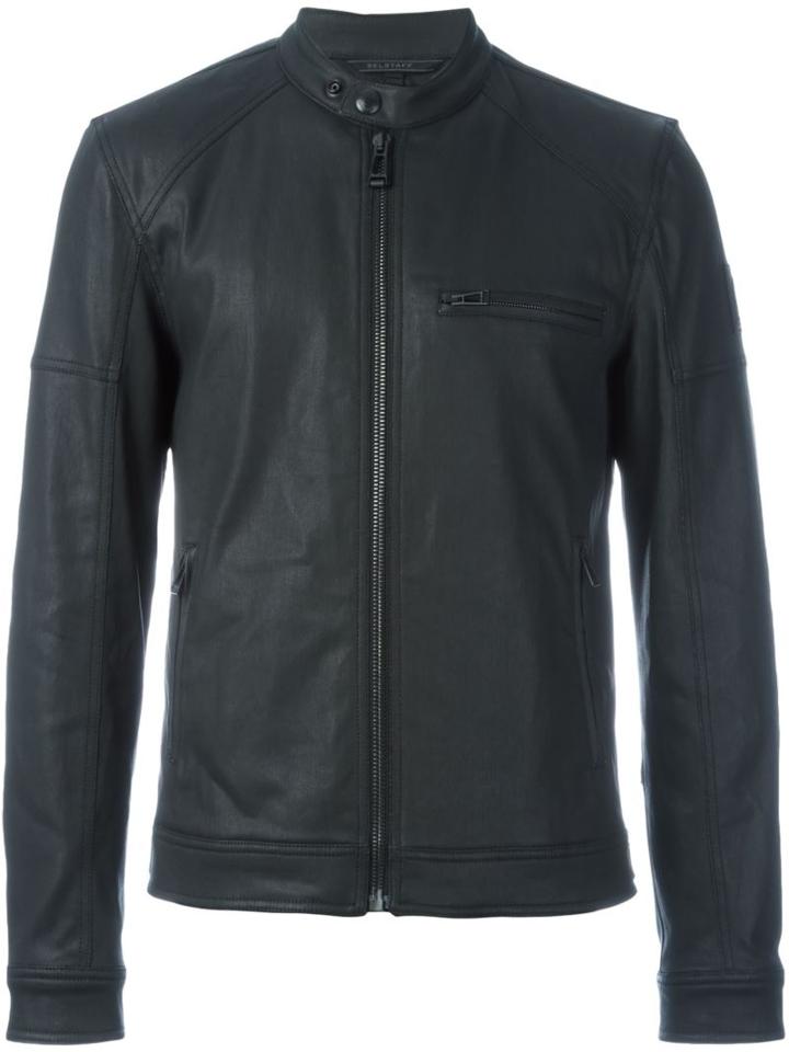 Belstaff Zipped Jacket, Men's, Size: 54, Black, Cotton/spandex/elastane/polyester/cupro