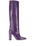 Paris Texas Croc-effect Boots - Purple