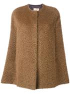 Erika Cavallini Fluffy Cape, Women's, Size: 42, Brown, Polyamide/viscose/mohair/virgin Wool