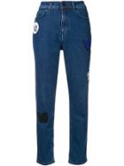 Versace Jeans High Waisted Patch Jeans - Blue