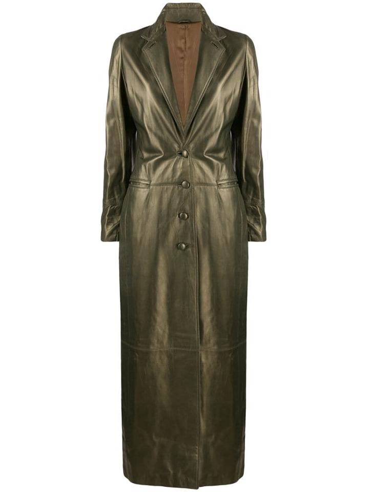 Romeo Gigli Pre-owned 1990's Metallic Long Coat - Green