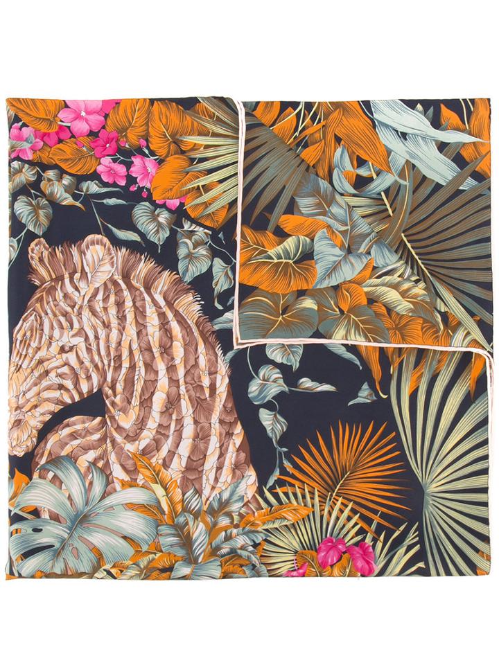 Floral Print Scarf - Women - Silk - One Size, Silk, Salvatore Ferragamo