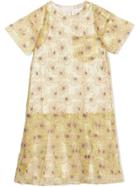 Burberry Kids Teen Floral Tulle Dress - Yellow