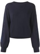 See By Chloé Embroidered-sleeve Sweater - Blue