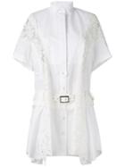 Sacai - Lace Insert Shirt Dress - Women - Cotton/polyester - 1, Women's, White, Cotton/polyester