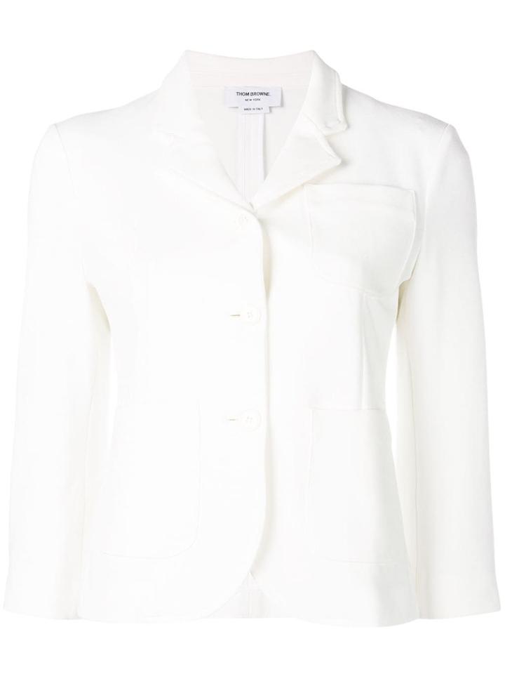 Thom Browne Double-knit Tech Sport Coat - White