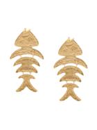 Oscar De La Renta Fish Short Earrings - Metallic