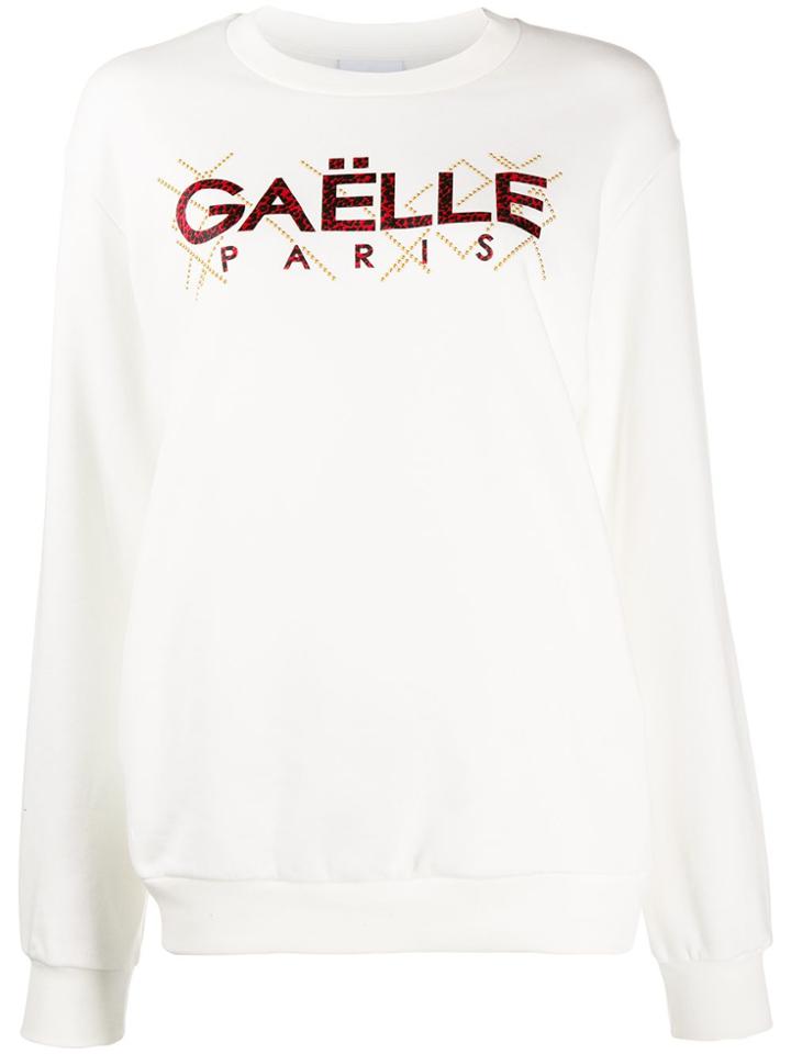 Gaelle Bonheur Logo Print Sweatshirt - White