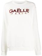 Gaelle Bonheur Logo Print Sweatshirt - White
